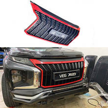 Modified Front Racing Grille Grill LED Bumper Mask Cover Trims For Mitsubishi Triton L200 2019 2020 Car Accessories 2024 - buy cheap