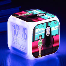 Spirited Away Toys LED Touch Multi-function Cartoon Alarm Clock Seven Color Night Watch Led Clock Fans Girlfriend Children Gift 2024 - buy cheap