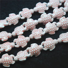 40pcs New Carving blue Ceramic Beads Turtles Shape size 14x17mm Porcelain accessories For Women's Bracelet Making fits 2024 - buy cheap