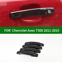 Для Chevrolet Aveo T300 Sonic зубная щётка для Holden Barina 2011-2015 Черный углеродного волокна автомобиля боковой двери ручки крышки Накладка 2012 2013 2014 2024 - купить недорого