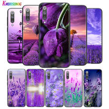 Capa preta brilhante de lavanda e flores, capa de celular para xiaomi mi poco m2 note 10 9 8 pro play mix 3 f1 lite 5g 2024 - compre barato