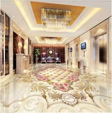 3d pvc auto-adesivo vinil piso adesivos de parede estilo europeu mármore flor quarto decoração da casa papel de parede para paredes em rolos 2024 - compre barato