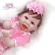 NPK 55CM  Reborn baby  bebe doll lifelike real touch soft body newborn baby smile face happy doll Christmas Gift 2024 - buy cheap