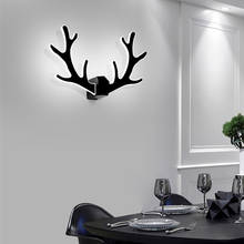 Nordic Antler wall lamp LED bedside bedroom light macarons wall sconce LED 20W hotel living room background indoor lighting 2024 - buy cheap