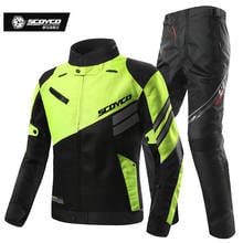 Scoyco terno da motocicleta jk36 e P027-2 verão malha motobike corrida jaqueta adicionar calças locomotiva kinght equipamento de corrida 2024 - compre barato