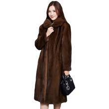 Faux Fur Coat Women Brown Black S-6XL Plus Size Imitation Mink Fur Jacket 2019 New Winter Fashion Loose Slim Long Coat LD1237 2024 - buy cheap