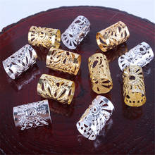 Buy 50 Get 50 Free Hair Braid Rings Jewelry Decoration Dreadlocks Beads Cuffs Hair Rings Dread Metal Hollow Accessories