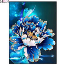 5d faça você mesmo pintura diamante flores azuis diamante mosaico inteiramente quadrado broca redonda bordado ponto cruz strass para casa 2024 - compre barato