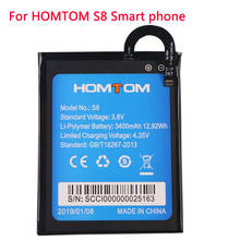 Homtom s8 bateria de substituição para smartphone, 100% original, 5.7 polegadas, 3400mah, substituição para smartphone homtom s8 2024 - compre barato