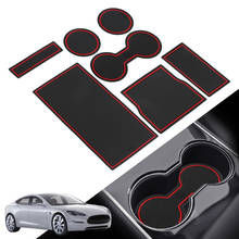 Car Gadget Interior Accessories Anti Slip Mat For Tesla Model 3 Gate Slot Center Protective Cup Holder Pads Car Console Wrap Mat 2024 - buy cheap