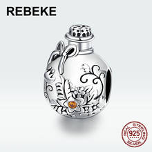 Original 100% 925 sterling silver Wishing Bottle charm retro beads fit 3MM bracelet making woman jewelry silver accessories DIY 2024 - buy cheap