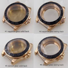 For NH35 NH36 Movement 40MM Bliger Rose Gold Plated Watch Case Sapphire/Domed Mineral Glass Rotating Bezel Screwdown Crown 2024 - buy cheap