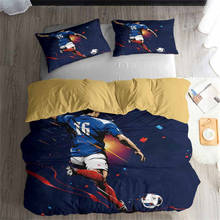 HELENGILI-Juego de cama 3D con estampado de fútbol, ropa de cama con funda de almohada, Textiles para el hogar # ZQ-28 2024 - compra barato