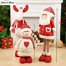 Decoración de árbol de Navidad, muñeco de nieve de Papá Noel de gran tamaño, juguetes de Navidad, regalo, figuritas de pie, adorno de Navidad 2024 - compra barato