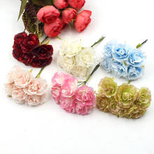 6pcs 8cm Mini Silk Rose Bouquet Wedding Decoration Artificial Flower DIY Wreath Collage Artificial Rose Fake Flower Decoration 2024 - buy cheap