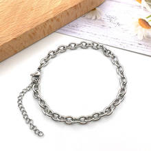2pcs/lot 25cm Stainless Steel Bracelet Women Men Antique Silver Color Bangle Bracelets for DIY Jewelry Making Findings 2024 - buy cheap