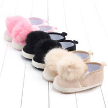 Baby Toddler Shoes Boys And Girls Soft Bottom Non-slip Loafers Fur Ball Newborn Shoes First Walkers Crib Shoes 2024 - buy cheap