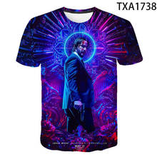 Camiseta con estampado 3D de John Wick para hombre y mujer, camisa de manga corta con estampado de Keanu Reeves, ropa de calle fresca, 2020 2024 - compra barato