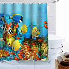 Modern Underwater Shower Curtain Decor Waterproof Polyester Fabric Bath Curtain 180X180cm Eco-friendly Bathroom Curtain 2024 - buy cheap