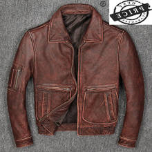 Genuine Leather Natural Jacket Men Clothing 2021 Streetwear Motorcycle 100% Real Cow Leather Coat Male Men's Jackets a022   2024 - buy cheap