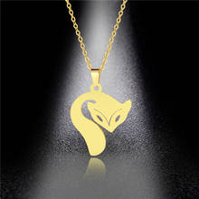 New Design Fox Animal Pendant Necklace Gold Color Geometric Stainless Steel Necklaces Women Trendy Jewelery Anniversary Gift 2024 - buy cheap