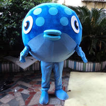 2019 personagem dos desenhos animados azul peixe marinho mascote traje ternos roupas cosplay festa jogo vestido tamanho adulto feriado dia das bruxas recentemente 2024 - compre barato