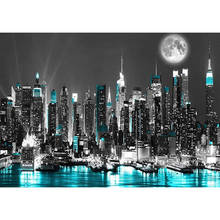 Pintura de diamantes 5D diy, decoración de paisaje de la ciudad de La Noche de Nueva York, bordado de diamantes completo, manualidades, regalo 2024 - compra barato