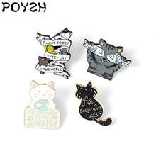 Broche esmaltado I love kitten, Pin de solapa, Pin de animal bonito, insignia punk, regalos para niños, la vida es mejor con gatos 2024 - compra barato