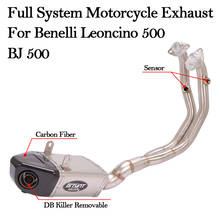 Full System Motorcycle Exhaust For Benelli Leoncino 500 BJ500 Modified Box Escape Moto DB Killer Muffler Front Link Pipe Slip On 2024 - buy cheap