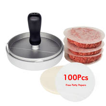Высококачественный круглый пресс для гамбургеров из алюминиевого сплава, форма для мяса, говядины, гриля, бургеров, кухонный инструмент 2024 - купить недорого