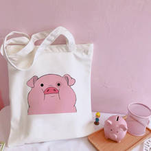 Cute Pink Piggy Head Fashion Harajuku Print Crossbody Cartoon Letter Shoulder Canvas Bags Casual Summer Handbag Street Women Bag 2024 - buy cheap