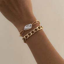 Fashion Jewelry Chain Bracelet Hip Hop Popular Design Punk Geometric White Bead Charm Bracelet For Women Gift 2024 - buy cheap