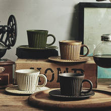 Ceramics Stripe Coffee Mug Dish Handmade Tea Milk Cups Mugs Nordic Coffee Cup Set Home Drinkware Kitchen Accessories Decoration 2024 - buy cheap