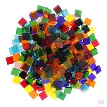 320g multicolorido quadrado vítreo vidro claro mosaico telhas tessera para diy artesanato mosaico que faz 10x10mm 2024 - compre barato