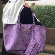 Alirattan New Large Capacity Shoulder Bag foe Women Fashion Shopping Travel Bag Ostrich Snake Crocodile Pattern Luxury Casual 2024 - buy cheap