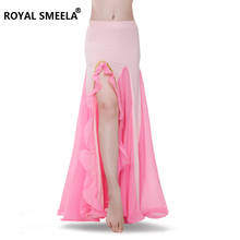Sexy Belly dance Skirts women Pink Belly dancing Dress Performance Belly Dance Costume Slit Chiffon Skirt Belly dancing skirt 2024 - buy cheap