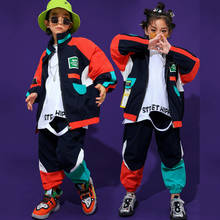 Kid Fashion Cool Hip Hop Clothing Top Pullover Pocket Running Casual Pants for Girls Boys Jazz Dance Costume Clothes 2024 - buy cheap