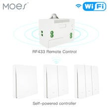 Interruptor sem fio rf433 de parede com controle remoto., painel de parede sem necessidade de fiação automática, transmissor tipo ue. 2024 - compre barato