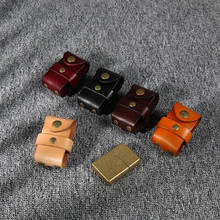 Handmade Cowhide Leather Lighter Cover Top Grade Vintage Belt Waist Bag Lighter Cover For Smoker Lighter Protective Cover YJ600 2024 - buy cheap