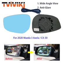 Боковое зеркало заднего вида TVYVIKJ, синие стеклянные линзы для Mazda 3 Axela CX-30 2020, широкоугольное зеркало с антибликовым покрытием M3 2024 - купить недорого
