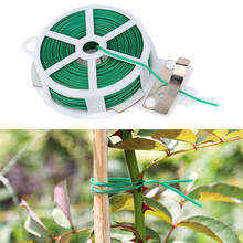 1 rolo portátil jardim torção gravata reutilizável planta de jardinagem verde torção laço fio rolo com cortador de fio 20/30/50/100m 2024 - compre barato