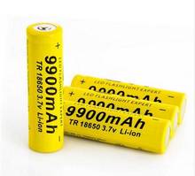 Pilha recarregável li-íon gtf 18650, bateria 3.7v 9900mah recarregável para lanterna led 18650 2024 - compre barato