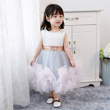 Sequin Bow Lace Baby Girl Dress Newborn 1 Year Birthday Dress for Toddler Girl Christening Baptism Infant Princess Wedding Gown 2024 - buy cheap