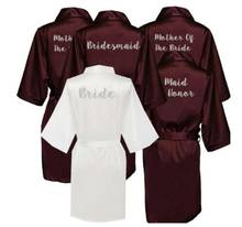 Burgundy Bride Bridesmaid Bridal Wedding Silk Satin Robes with Mother Sister of The Bride Maid of Honor Gift Kimono Robes 2024 - buy cheap