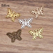 BoYuTe 100Pcs 22*16MM Filigree Butterfly Pendant 3 Colors Diy Brass Material Pendant Charms for Jewelry Making 2024 - buy cheap