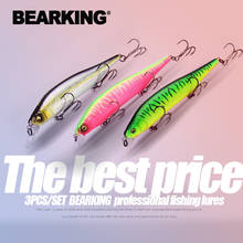 BEARKING-SEÑUELOS DE PESCA DE 115mm, 15g, colores surtidos, manivela minnow, sistema de tungsteno, modelo wobbler, cebo de manivela, 3 uds. Por juego 2024 - compra barato