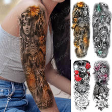 Tatuaje de manga de brazo grande para hombres, tatuaje temporal a prueba de  agua, oso Poseidón, arte corporal completo, tatuajes falsos, Zeus Gods,  Lightning Hell