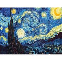 Decoración Para el hogar DIY 5D, bordado de diamantes de Van Gogh, kits de punto de cruz de noche estrellada, pintura al óleo abstracta, artesanía de resina para pasatiempo 2024 - compra barato