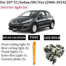 Kit completo de luzes led para peugeot 2006 a 2014, cc/sedan/sw/van, para interior do porta-malas, placa de carro 2024 - compre barato