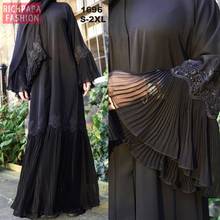 Abaya-Kimono Kaftan de Malasia para mujer, cárdigan musulmán plisado, Hijab, vestido, ropa islámica turca, caftán, Djellaba de Dubai 2024 - compra barato